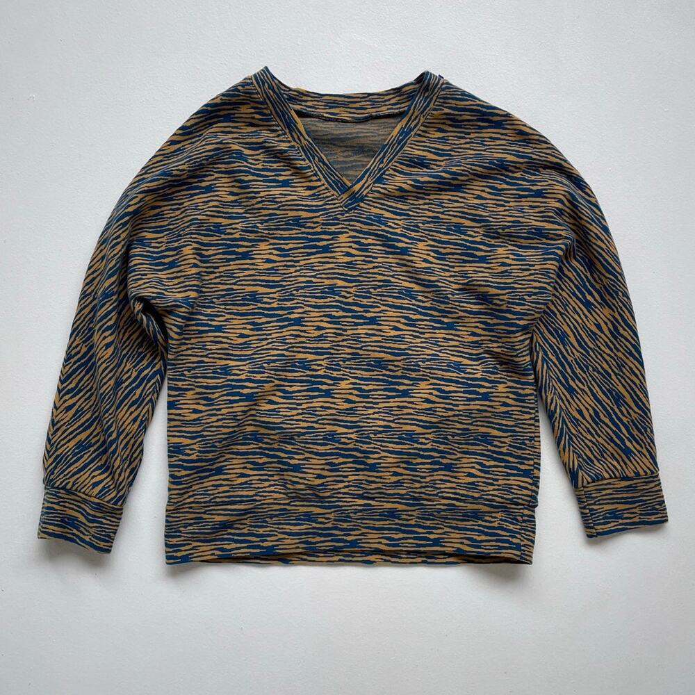 Vtg Knit Tiger Striped Handmade Sweater / Sz S/M / Punk Glam Rocker Indie Sleaze